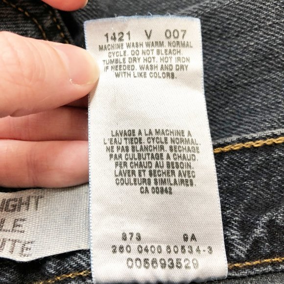 Vintage Levi's Loose Straight High Waisted Ribcage Wedgie Mom Dad Black Wash 569 - Picture 6 of 11